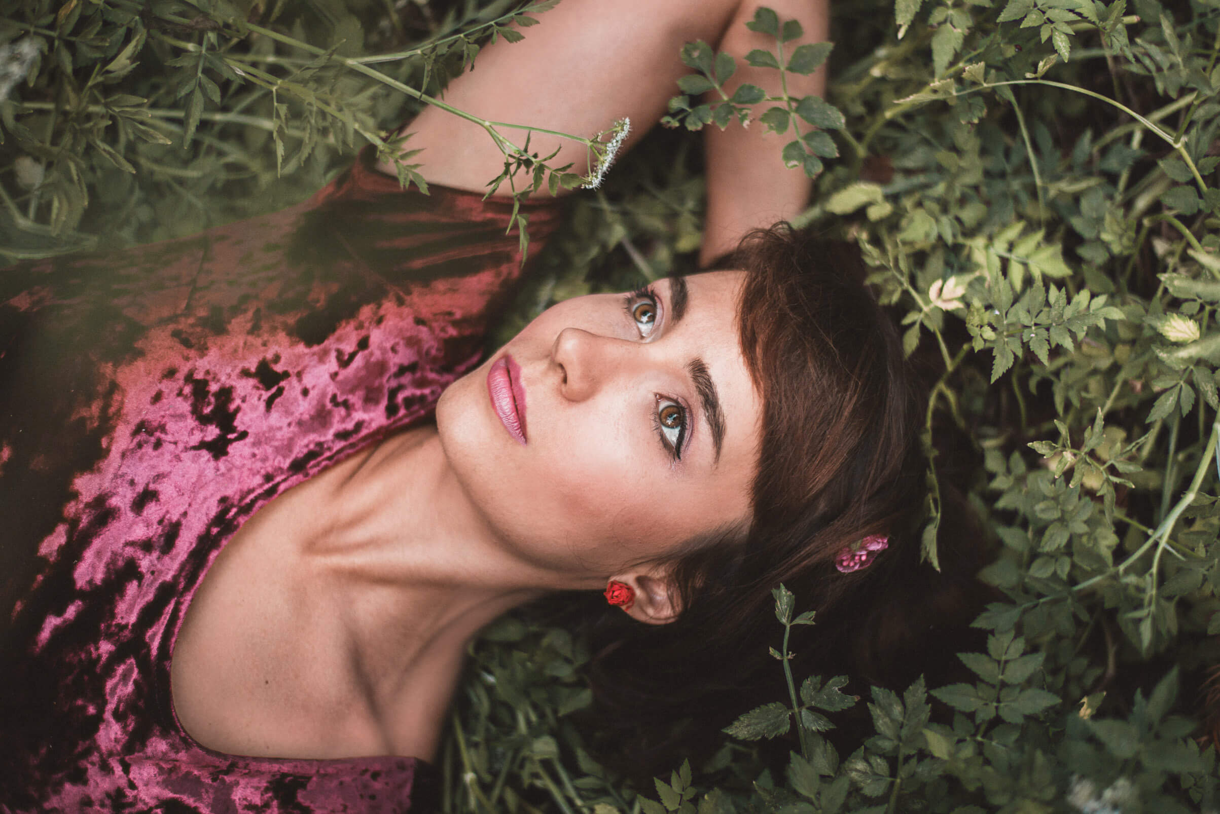 woman on forest floor