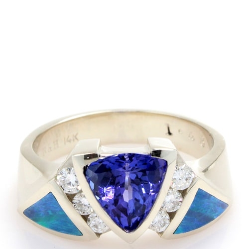 14K Tanzanite, Diamond, & Opal Ring DINRL00281