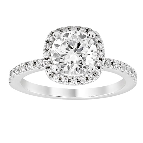 14K Cushion Halo Diamond Engagement Ring BARON01660