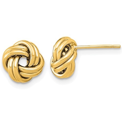 14K Yellow Gold Double Love Knot Earrings TL1055