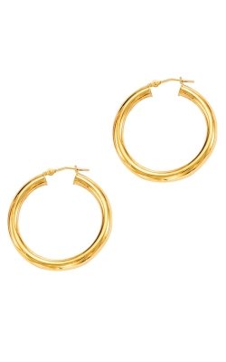 14K Yellow Gold 3x20mm Lite Hoop Earrings LT269