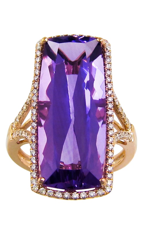 Silk Road 14K Rose Gold Diamond & Amethyst Ring, Style R9334PG14A