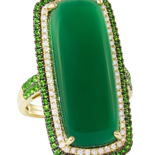 Bellarri Silk Road 14K Yellow Gold Diamond, Green Onyx, & Tsavorite Ring R9578YG14GOTS-7