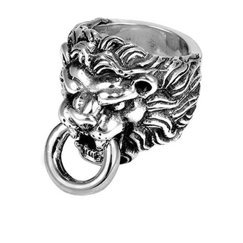 King Baby Silver Lion Head Ring K20-5050