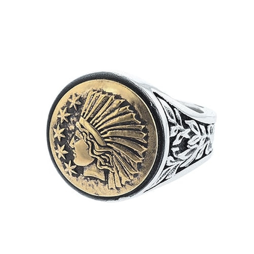 King Baby Silver Liberty Headdress Signet Ring K20-6060-10