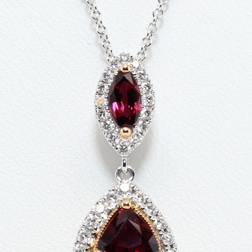 18K Two-Tone Diamond & Ruby Necklace #DPP04435