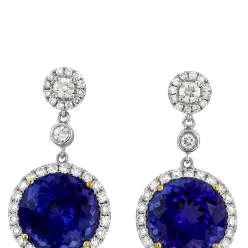 Yael Designs 18K Two-Tone Diamond & Tanzanite Earrings, Item# DEREX01526